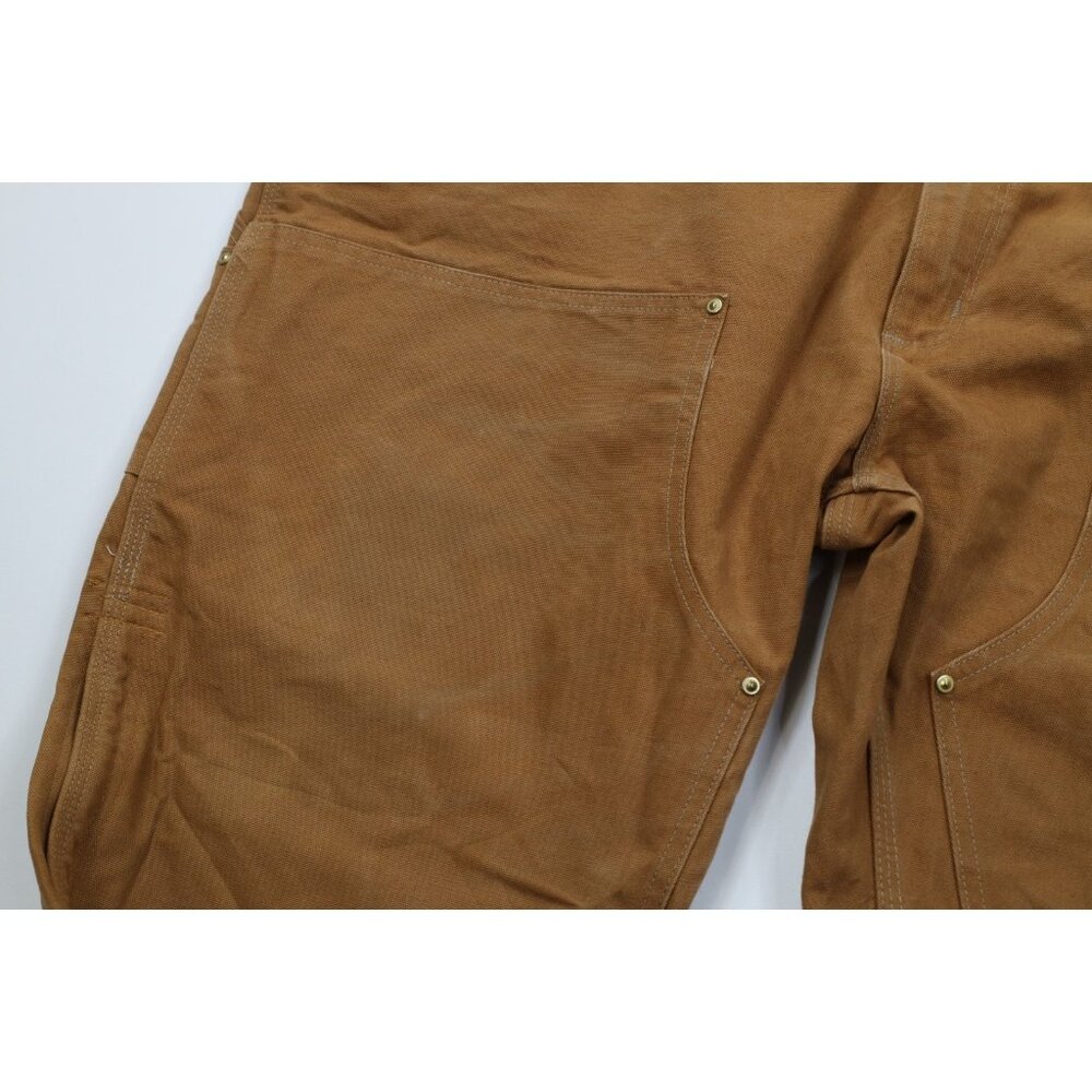 Vintage Y2K Carhartt Mens 50x30 Double Knee Canvas Wide Leg Pants Duck Brown USA - Picture 9 of 16